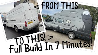 FULL CAMPER VAN BUILD IN 7 MINUTES TIMELAPSE CONVERSION  2021 [upl. by Arec]