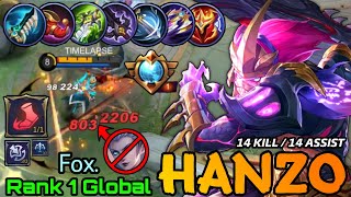 Supreme No1 Hanzo New META Disabling Strike  Fighter Emblem   Top 1 Global Hanzo by Fox  MLBB [upl. by Uzial]