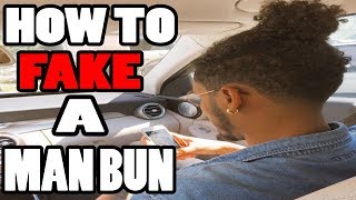 HOW TO FAKE A MAN BUN FOR MEN WITH SHORT HAIR [upl. by Zenda]