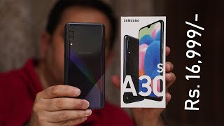 Samsung Galaxy A30s Unboxing and first impression price from Rs 16999 [upl. by Nnayllehs]