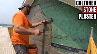 Installing wire lath amp plaster for cultured stone veneer fieldstone [upl. by Eadmund958]