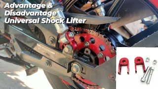 How to Install Universal Shock Lifter  Advantage amp Disadvantage  Yamaha SZR 150 [upl. by Alhak]