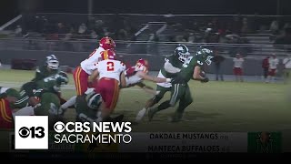 Oakdale vs Manteca  2024 Friday Gameday Week 11 highlights [upl. by Adihsaar]