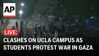 LIVE Dueling group of protesters clash on UCLA campus [upl. by Yrekaz643]