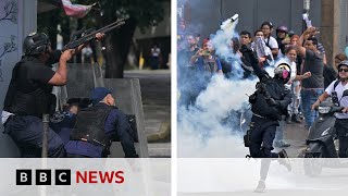 Protests erupt in Caracas against Venezuelas disputed election result  BBC News [upl. by Showker]