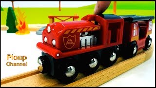 Toy Town  FIRE TRUCK BRIGADE  Brio Toys Unpacking Fire Station amp Toy Trains  Lightning McQueen [upl. by Alleda]