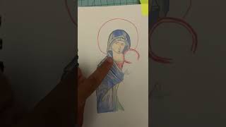 Icon art 5 P2 of our lady of perpetual help icon progress byzantineiconography art [upl. by Nolyak]