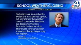 Greenville County Schools official explains early dismissal decision [upl. by Ennasor]