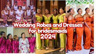 2024 Bridesmaids and Brides Wedding RobesDressesbridetobe satin bridesmaids bridalfashion [upl. by Cyprian]