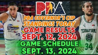 PBA STANDINGS TODAY as of SEPTEMBER 12 2024 GAME RESULTS  GAME SCHEDULE FRIDAY SEPTEMBER 13 🏀🏀🏀 [upl. by Jacobsohn]