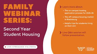 2024 Family Webinar Series Second Year Housing September 18 [upl. by Lada]