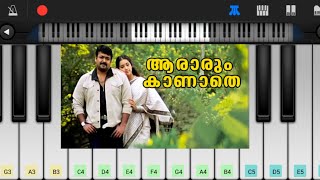 Aararum Kaanathe  EASY and SLOW Piano Tutorial  Chandrolsavam [upl. by Connors]