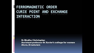 ferromagnetic ordercuries law and exchange field [upl. by Edric]