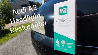 How to Restore Cloudy Headlights on an Audi A2  Autoglym Headlight Restoration Tutorial [upl. by Kerril525]