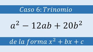 Caso Seis  Trinomio de la forma x2bxc ejemplo 03 [upl. by Riha429]