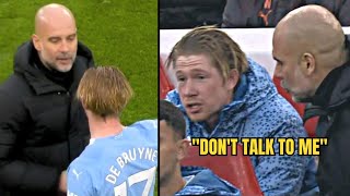 De Bruynes Angry Reaction amp Fight with Pep Guardiola After Substitution  Liverpool vs Man City 11 [upl. by Ahola]