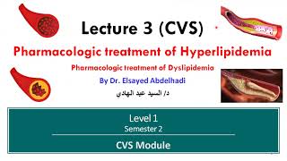 CVS  Lecture 3  Pharmacologic treatment of hyperlipidemia  Dr Elsayed Abdelhadi 2024 [upl. by Ojybbob]