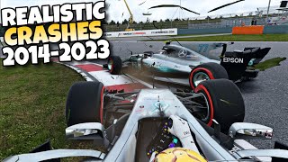 F1 REALISTIC CRASHES 2014  2023 13 [upl. by Oiracam]