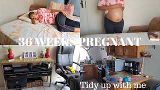 Episode 16 36 weeks pregnant  tidy up with me  South African Youtuber [upl. by Enohpesrep]