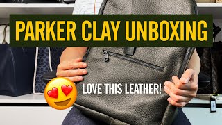 Bag Unboxing  Parker Clay Men’s Atlas FullGrain Leather Backpack [upl. by Blanding]