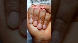 DIY natural nail prep  Get beautiful almond shaped nails file like the salon [upl. by Morvin]