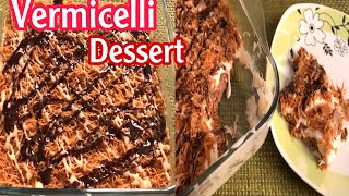 Vermicelli Sweet Recipe  Creamy amp Crispy Vermicelli Dessert  Arabian Dessert [upl. by Hsaniva]