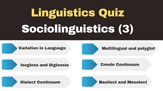 MCQS on Sociolinguistics  Linguistics Quiz  Isogloss  Diglossia  acrolect mesolect and basilect [upl. by Arthur]