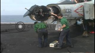 Flight deck activities aboard USS Coral Sea CVA 43 in South China Sea during ViHD Stock Footage [upl. by Rianna]