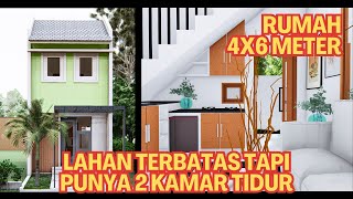 MUNGIL PUNYA 2 KAMAR TIDUR rumah lebar 4 meter panjang 6 meter [upl. by Nosneh696]