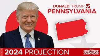 2024 Election Donald Trump projected to win Pennsylvania [upl. by Eiluj]