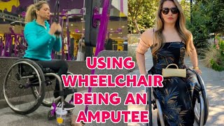 Amputee lady  adaptive wheelchair life using wheelchair being an amputee [upl. by Rehtul986]