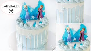 Frozen Torte  Motivtorte mit Anna und Elsa Anleitung [upl. by Las]