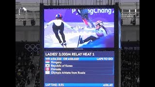 2018 平昌 PyeongChang Short Track Womens 3000m Relay Heat1 [upl. by Island]