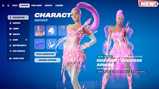 Fortnite NEW Ariana Grande Skin EARLY Look Rosy Rift Goddess Ariana Outfit [upl. by Stalder]