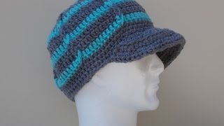 Hat Brim  Peak Crochet Tutorial crochet videotutorials crochet videotutorial [upl. by Herminia]