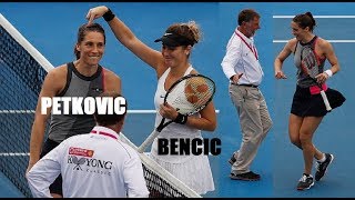 PETKOVIC vs BENCIC 🎾 European tennis players DANCING their way into the Australian Open [upl. by Eednas]