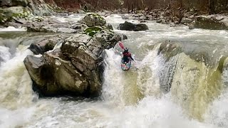 Kayaking the Watauga River Gorge in my Small Dagger Code 300 cfs [upl. by Hagile638]