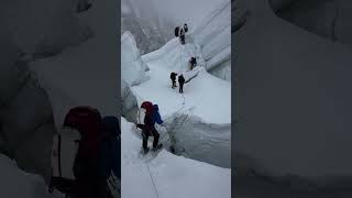 Khumbu Icefall Mt Everest📹 luckydavewatson everest viralvideo youtubeshort mounteverest [upl. by Vas]