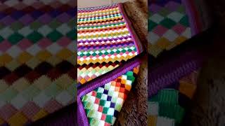 Shorts  Rectangle Entrelac Crochet Blanket [upl. by Isej]