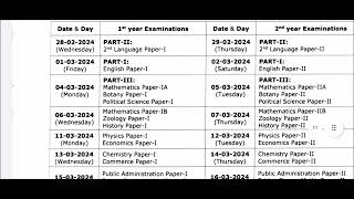 TS Inter Exam Date 2024  TS Inter Time Table 2024  TS Inter Exams 2024 Latest News [upl. by Itnahsa]