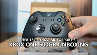 Xbox One 500GB  Fifa 15  Forza Motorsport 5 Bundle Unboxing ENCZSK [upl. by Feenah328]