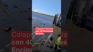 Colapsa pasarela de un muelle con 40 personas encima  N shorts [upl. by Knowles]