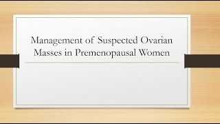 Ovarian cyst in premenopausal part 1 [upl. by Zulaledairam]