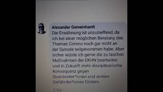 Alexander Gemeinhardt zu den quotzu laschen Maßnahmen der EKHN gegen Querdenker amp Gefährderquot [upl. by Nyladnor]