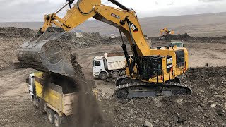 Caterpillar 6015B Excavator Loading Trucks Non Stop For 3 Hours  Mega Machines Movie [upl. by Neufer]