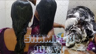 Longhair wash with sound  Shampoo wet Hair Combing  How to Heavy Shampoo Hair wash Care dailly [upl. by Forest]