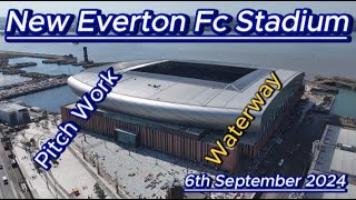 New Everton Fc Stadium  Bramley Moore Dock  6th September  Latest Drone views [upl. by Yehtomit]