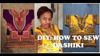 ✂️ DIY HOW TO MAKE A DASHIKI TOP WITH POCKETSANKARA IN 4 MINS [upl. by Htrap984]