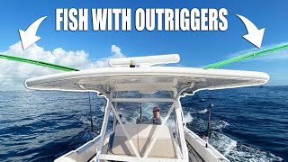 How To Fish with Outriggers Full trolling spread for offshore fishing [upl. by Oakie]