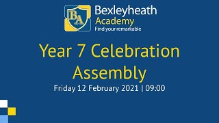 Y7 Celebration Assembly  Bexleyheath Academy [upl. by Eeraj525]